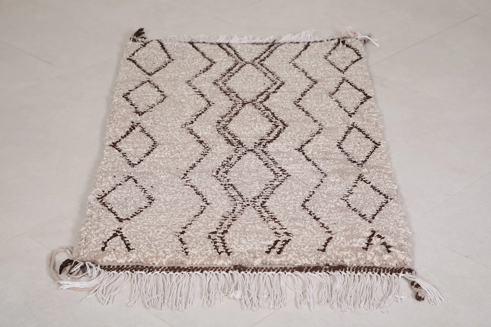 Handmade Vintage Rug 2.3 x 3.9 ft – Custom Moroccan Wool Carpet