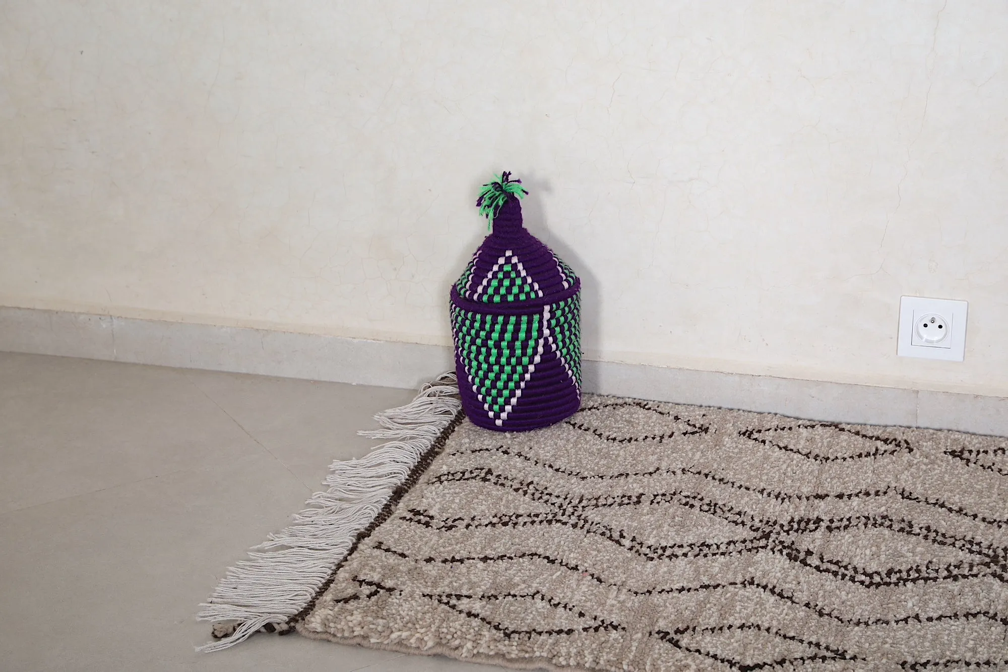 Handmade Vintage Rug 2.3 x 3.9 ft – Custom Moroccan Wool Carpet