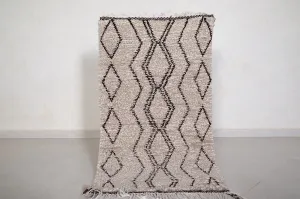 Handmade Vintage Rug 2.3 x 3.9 ft – Custom Moroccan Wool Carpet