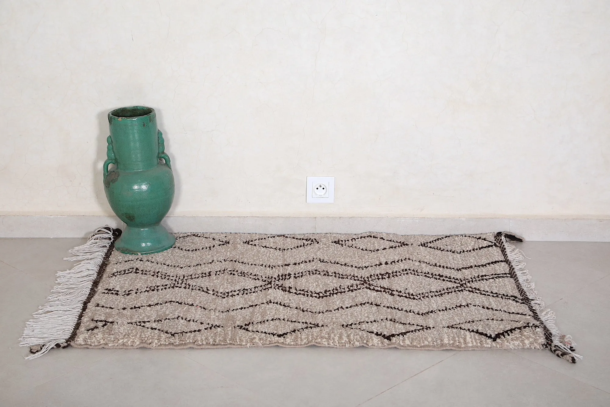 Handmade Vintage Rug 2.3 x 3.9 ft – Custom Moroccan Wool Carpet