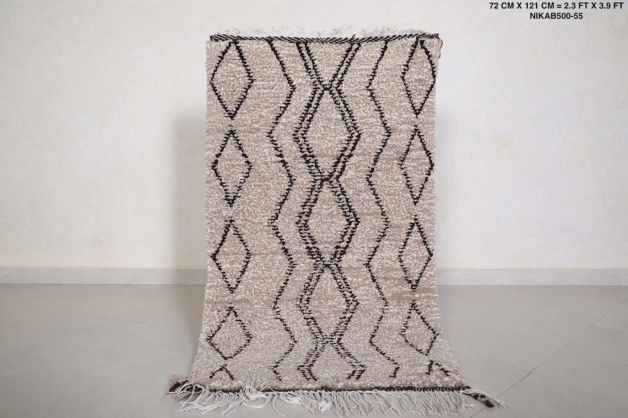 Handmade Vintage Rug 2.3 x 3.9 ft – Custom Moroccan Wool Carpet