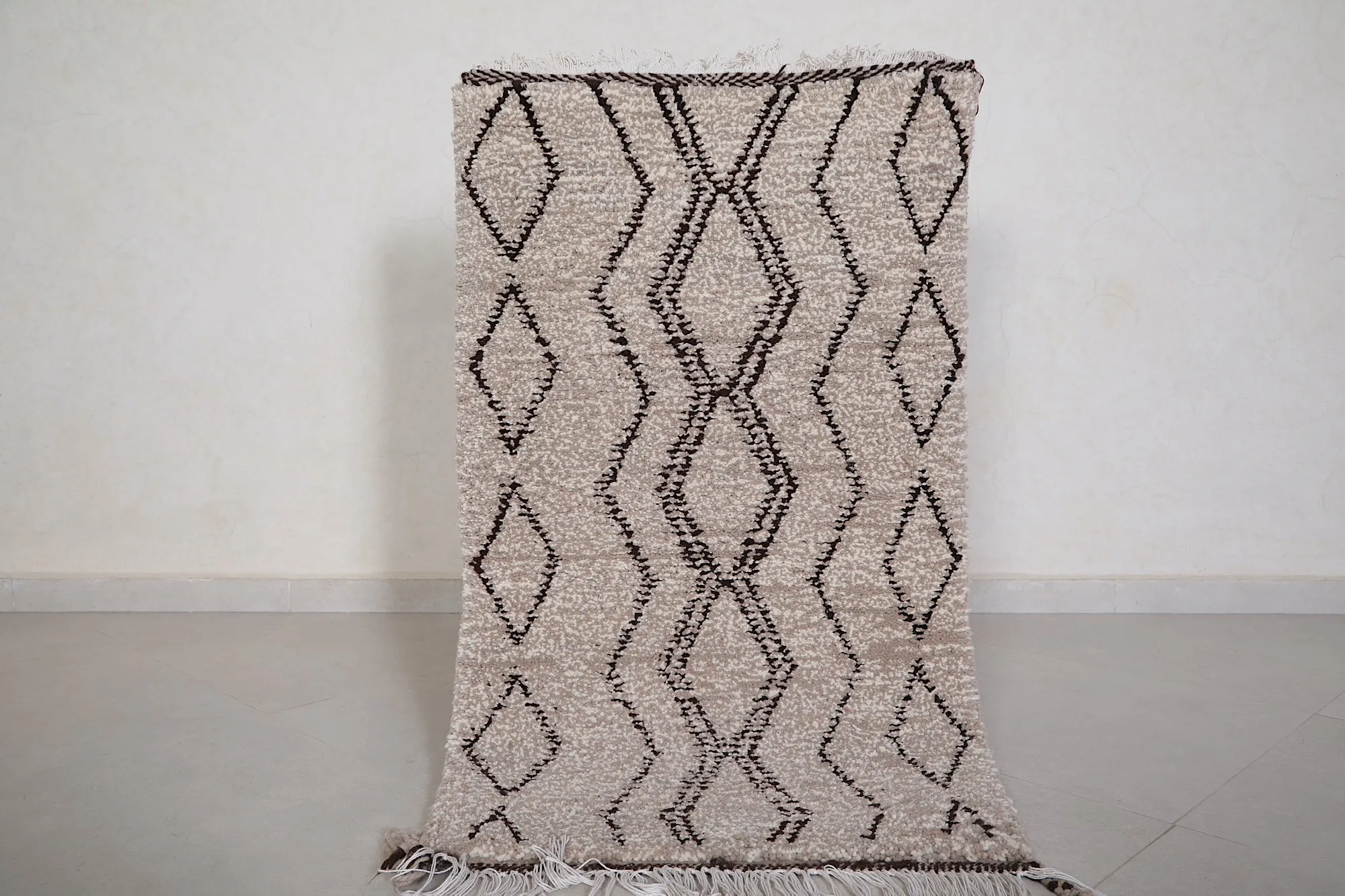 Handmade Vintage Rug 2.3 x 3.9 ft – Custom Moroccan Wool Carpet