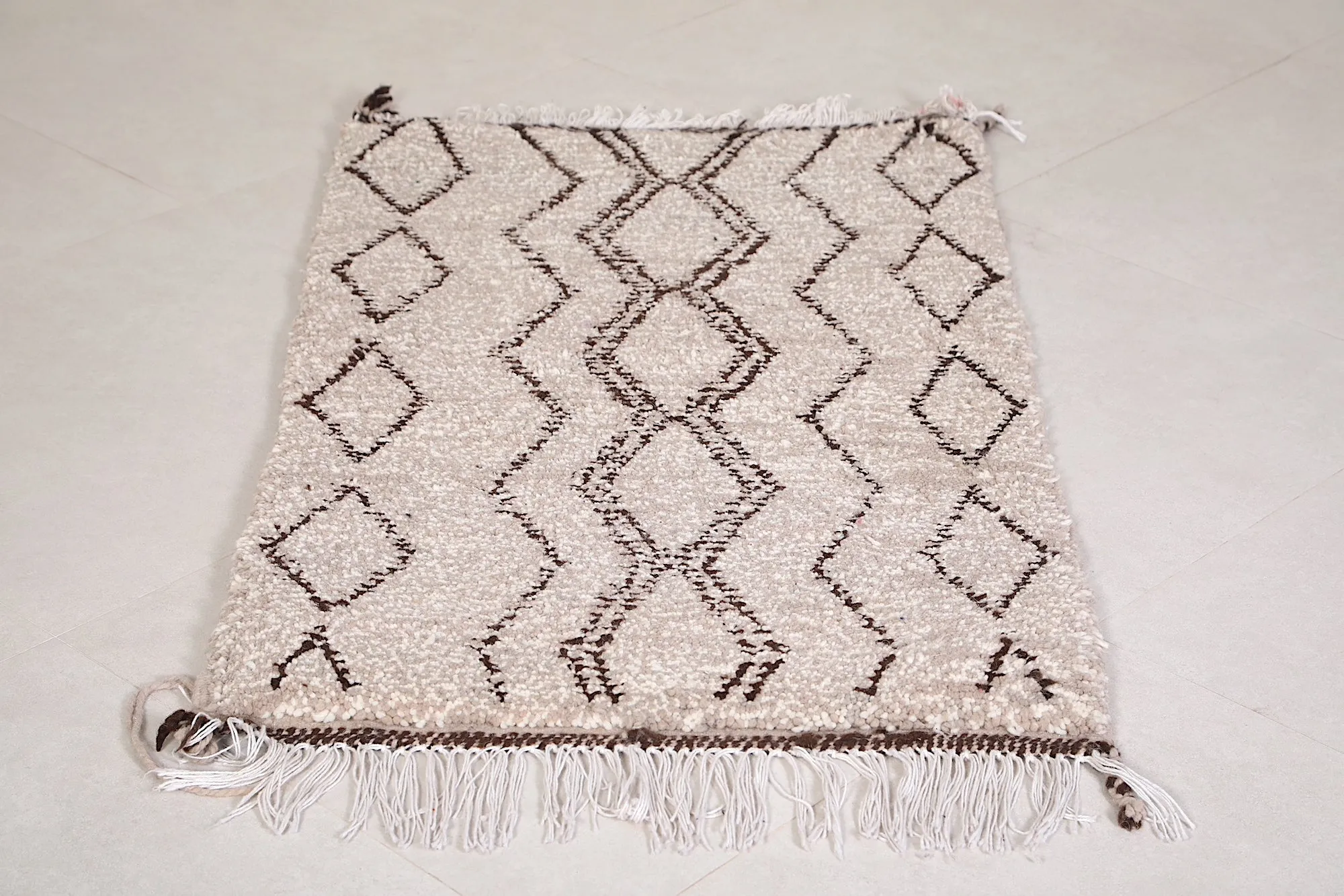 Handmade Vintage Rug 2.3 x 3.9 ft – Custom Moroccan Wool Carpet