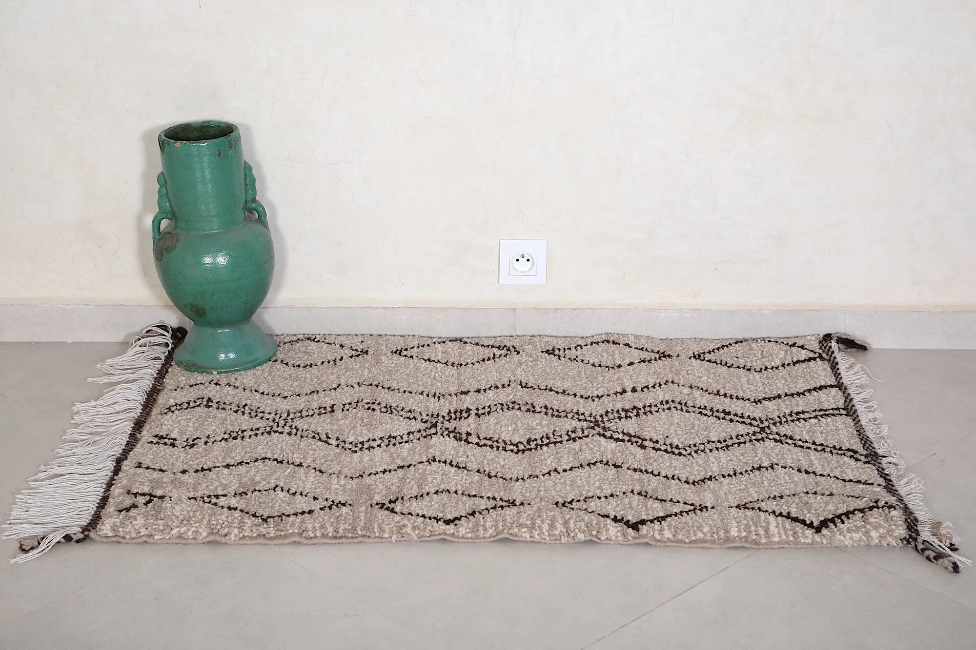 Handmade Vintage Rug 2.3 x 3.9 ft – Custom Moroccan Wool Carpet