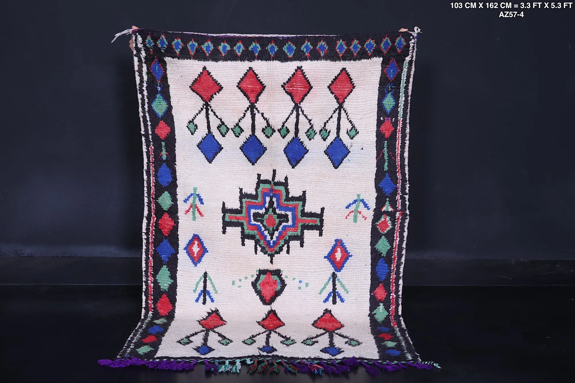 Handmade Vintage Rug 3.3 x 5.3 FT - Vibrant Artisan Charm