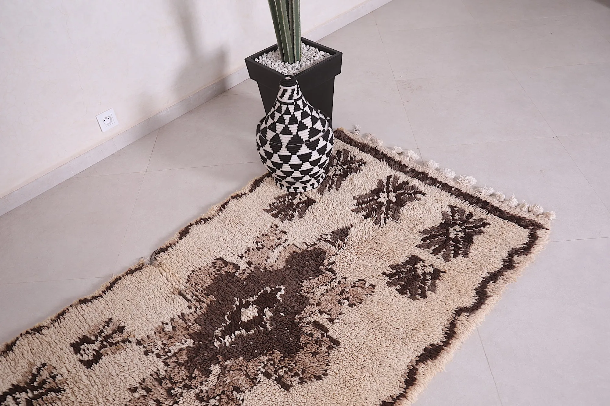 Handmade Wool Rug – 3.4 x 6.6 ft Authentic Moroccan Rug