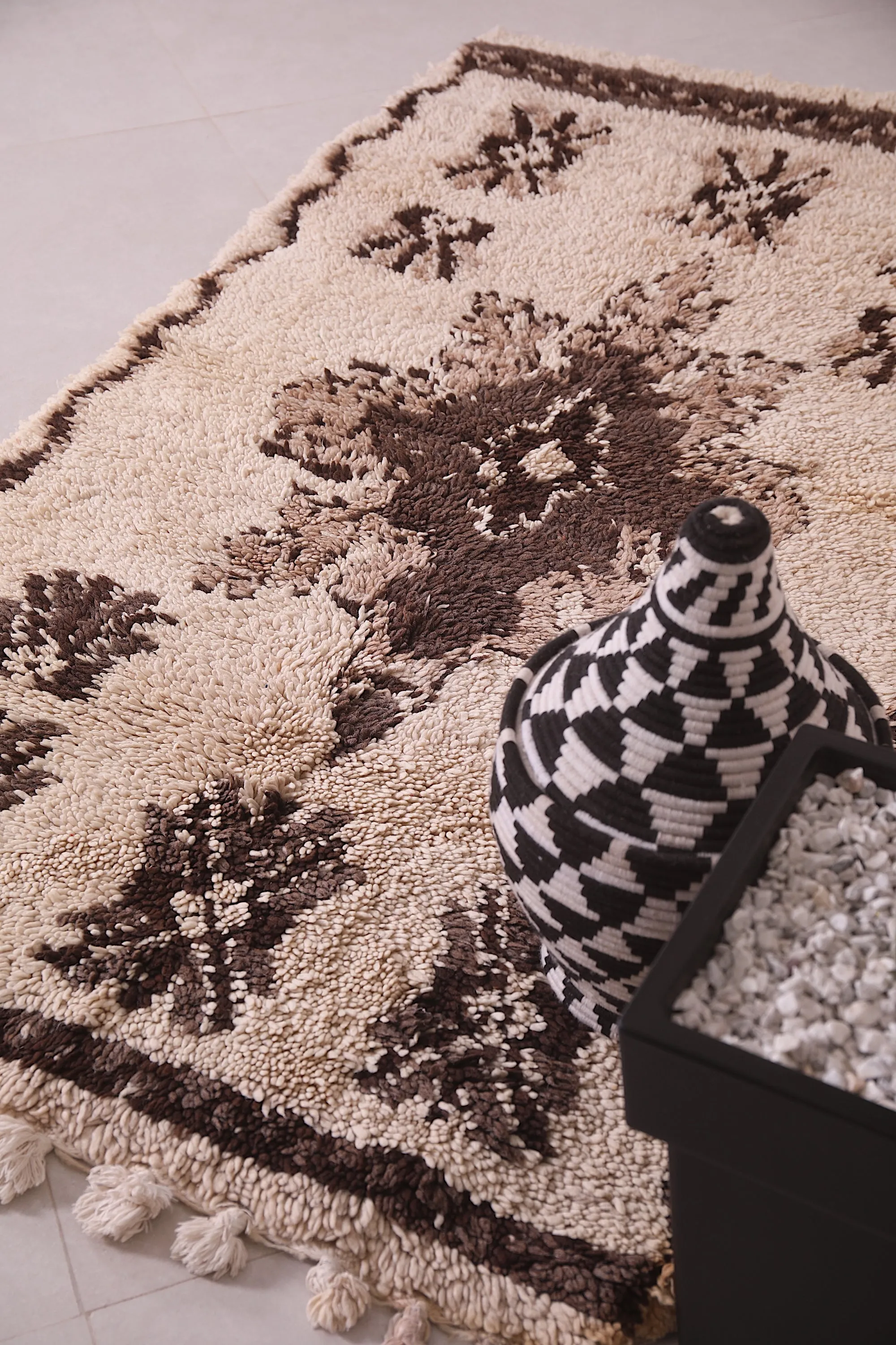 Handmade Wool Rug – 3.4 x 6.6 ft Authentic Moroccan Rug