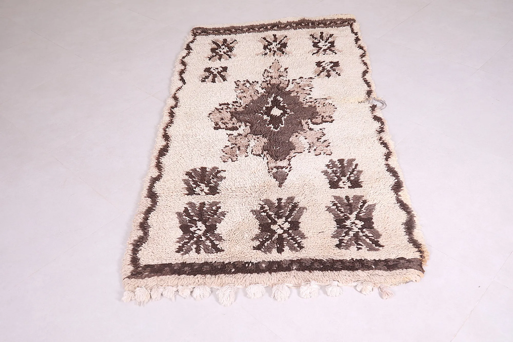 Handmade Wool Rug – 3.4 x 6.6 ft Authentic Moroccan Rug