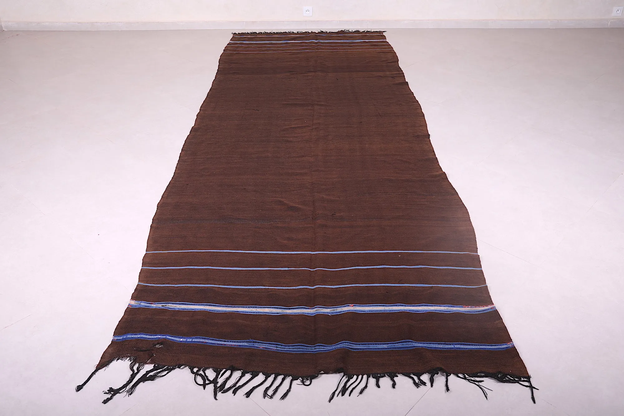 Handwoven Berber Kilim - 4.7 FT X 13 FT | Moroccan Long Rug