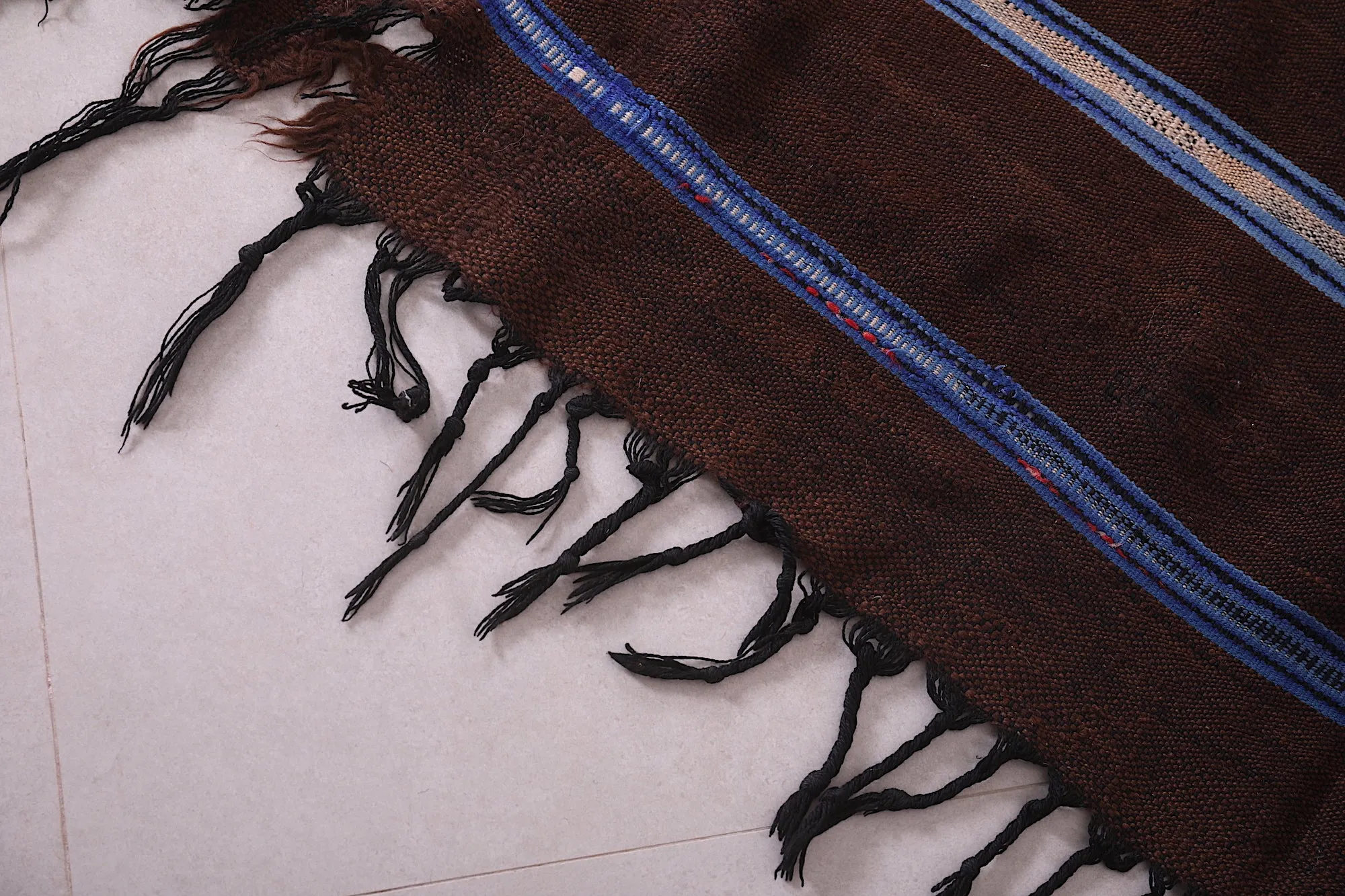 Handwoven Berber Kilim - 4.7 FT X 13 FT | Moroccan Long Rug