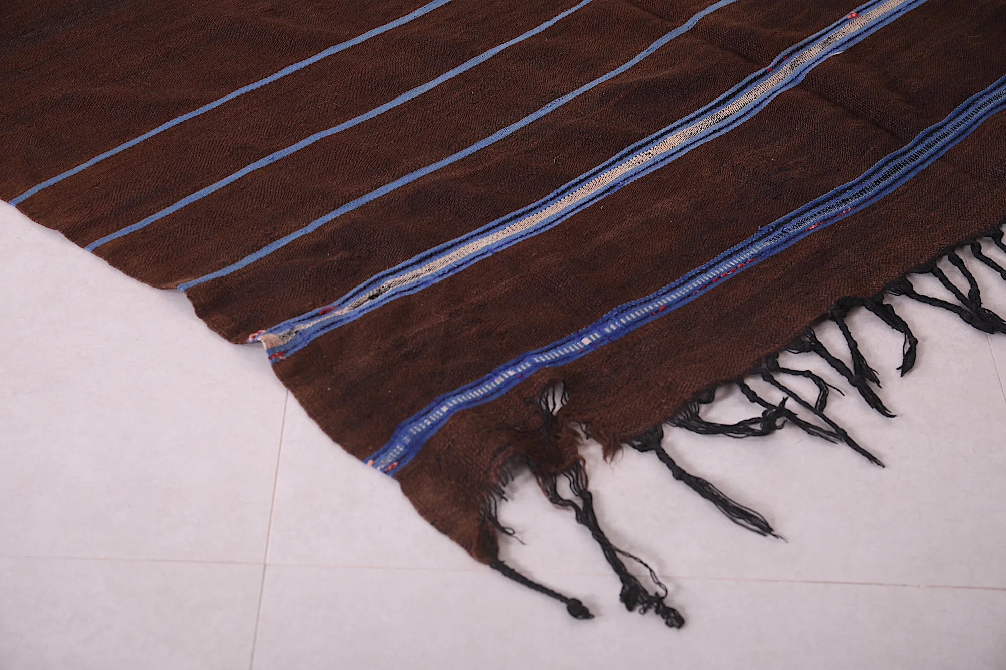 Handwoven Berber Kilim - 4.7 FT X 13 FT | Moroccan Long Rug