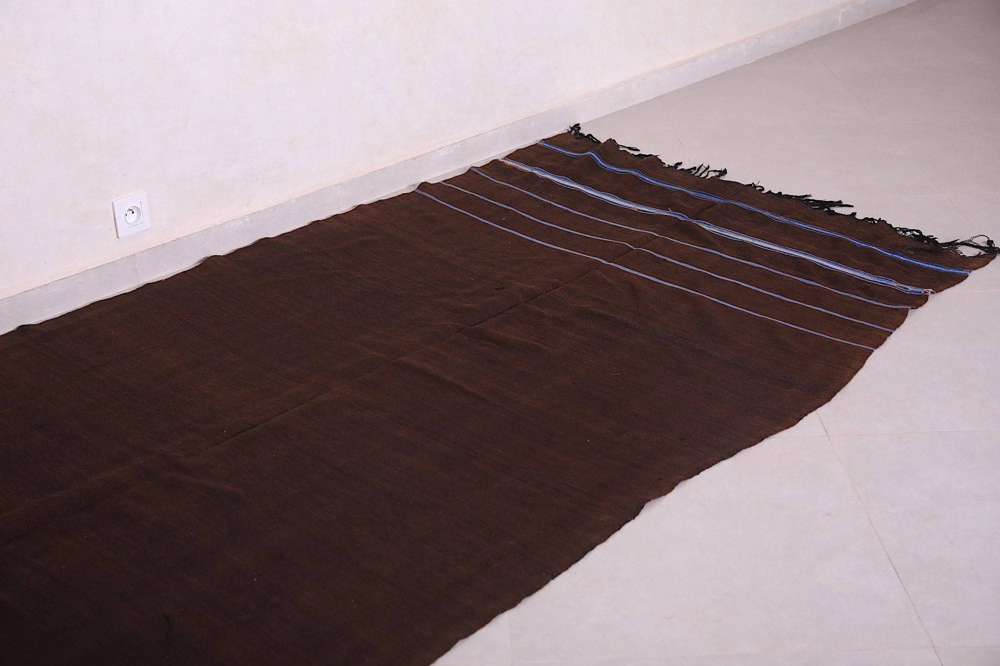 Handwoven Berber Kilim - 4.7 FT X 13 FT | Moroccan Long Rug