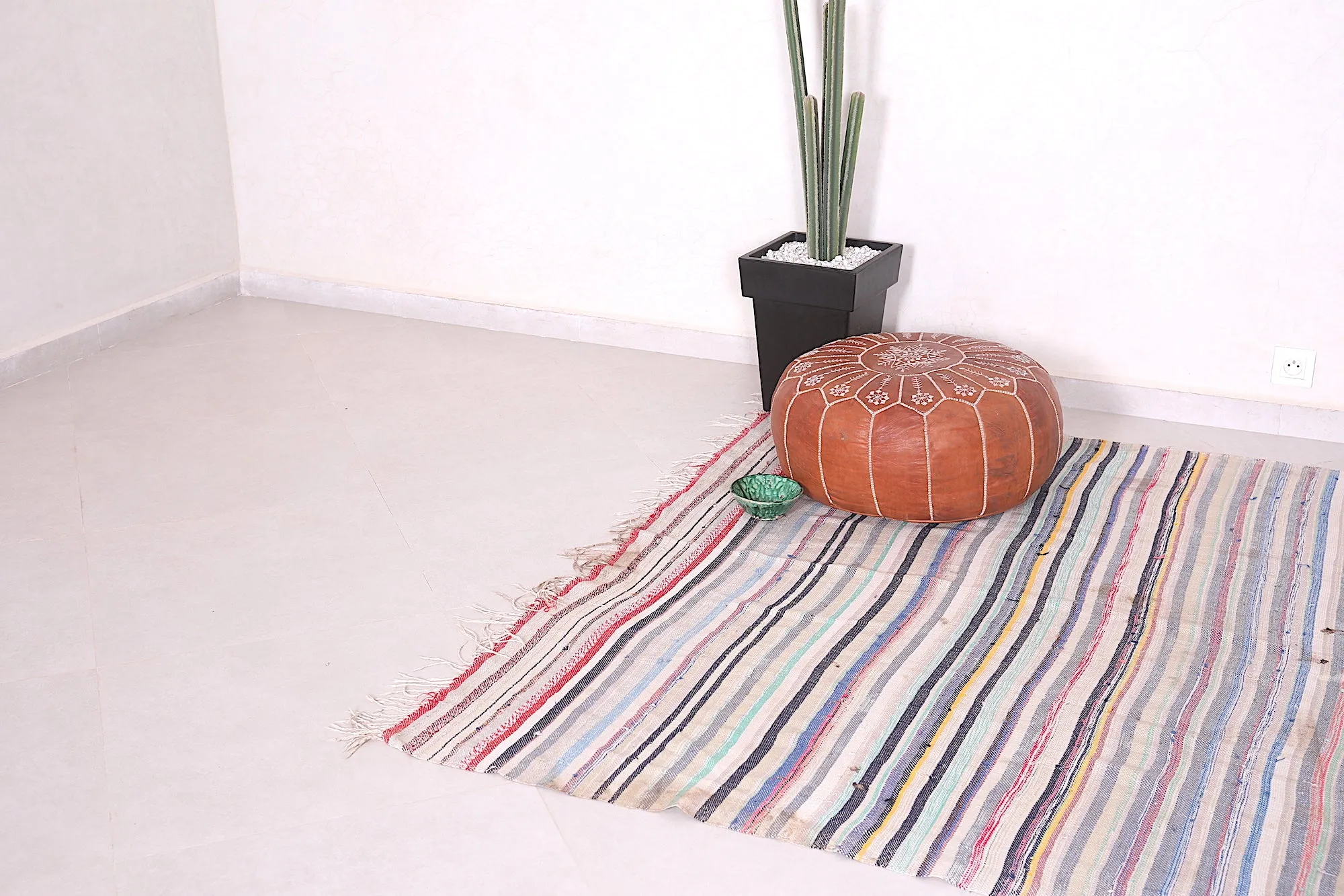 Handwoven Berber Rug - 5.8 FT X 7.1 FT | Moroccan Striped Rug