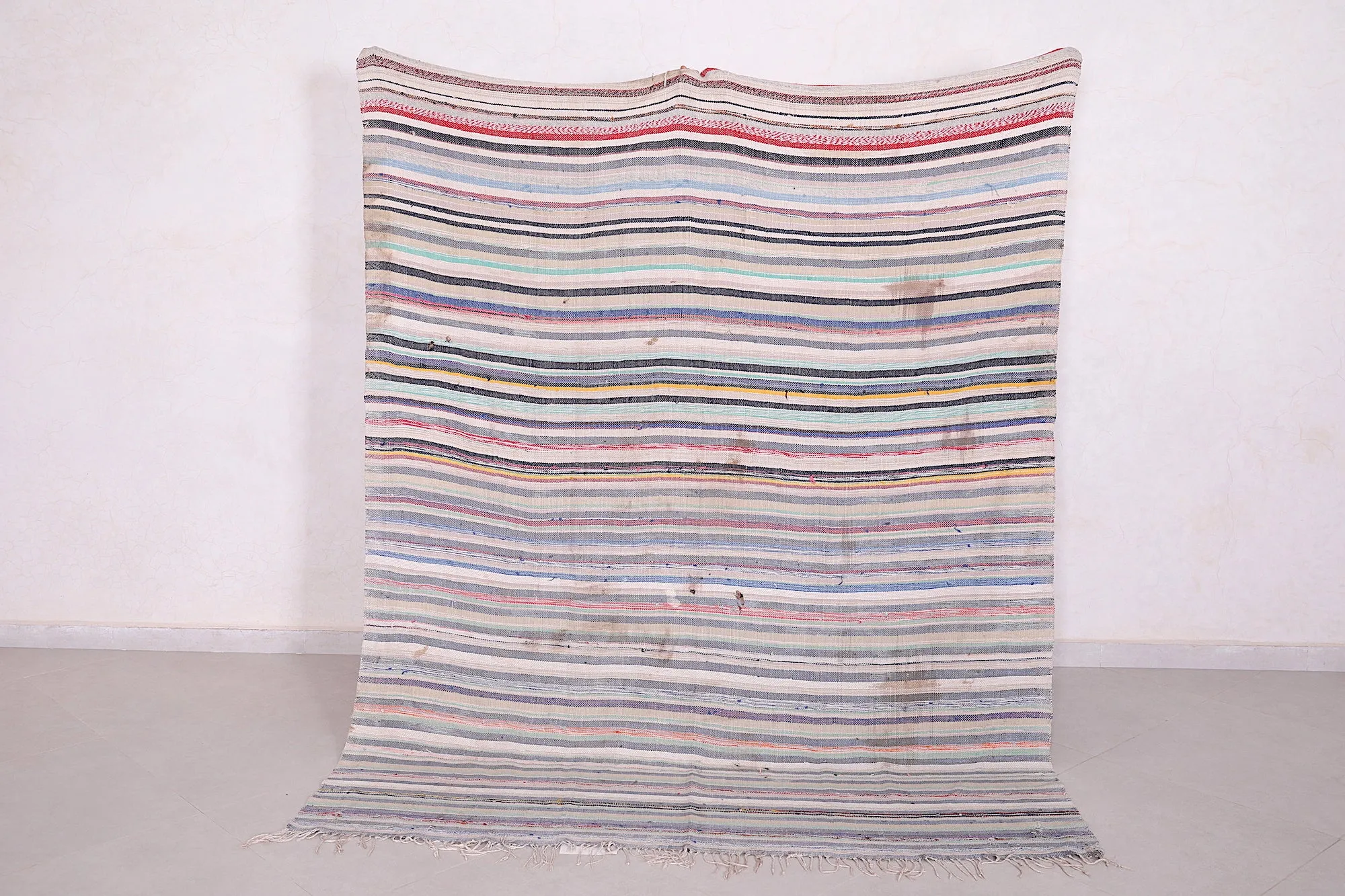 Handwoven Berber Rug - 5.8 FT X 7.1 FT | Moroccan Striped Rug