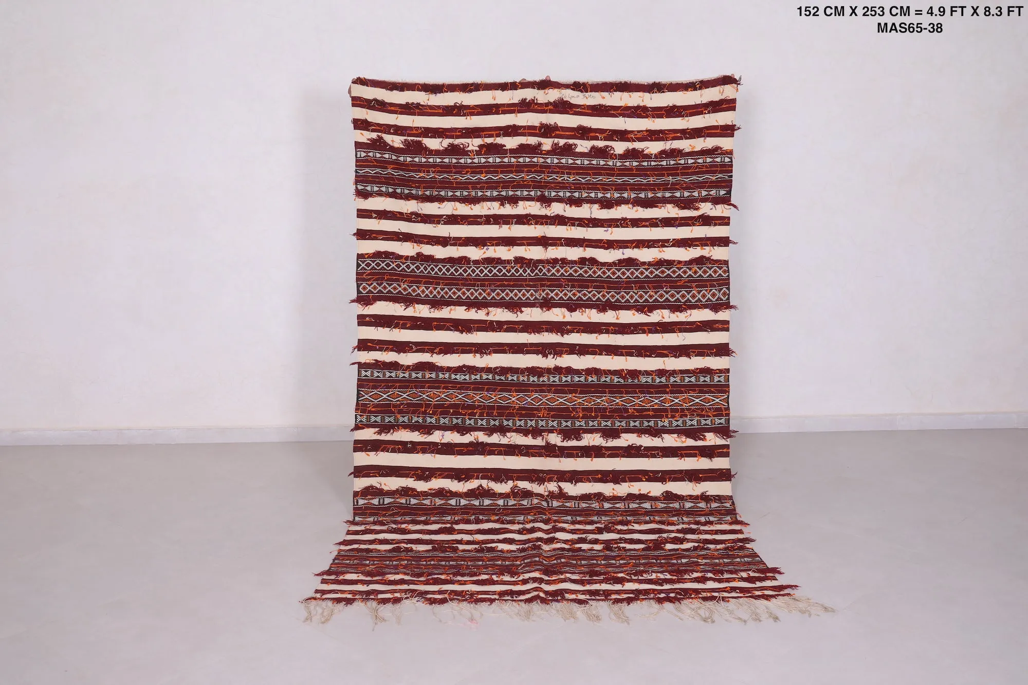 Handwoven Moroccan Kilim Rug - 4.9x8.3 ft