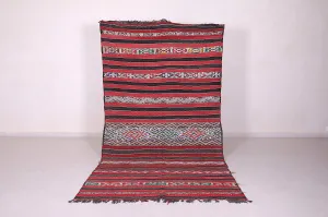 Handwoven Moroccan Kilim Rug 5.4 x 10.7 FT - Striped Vintage Charm