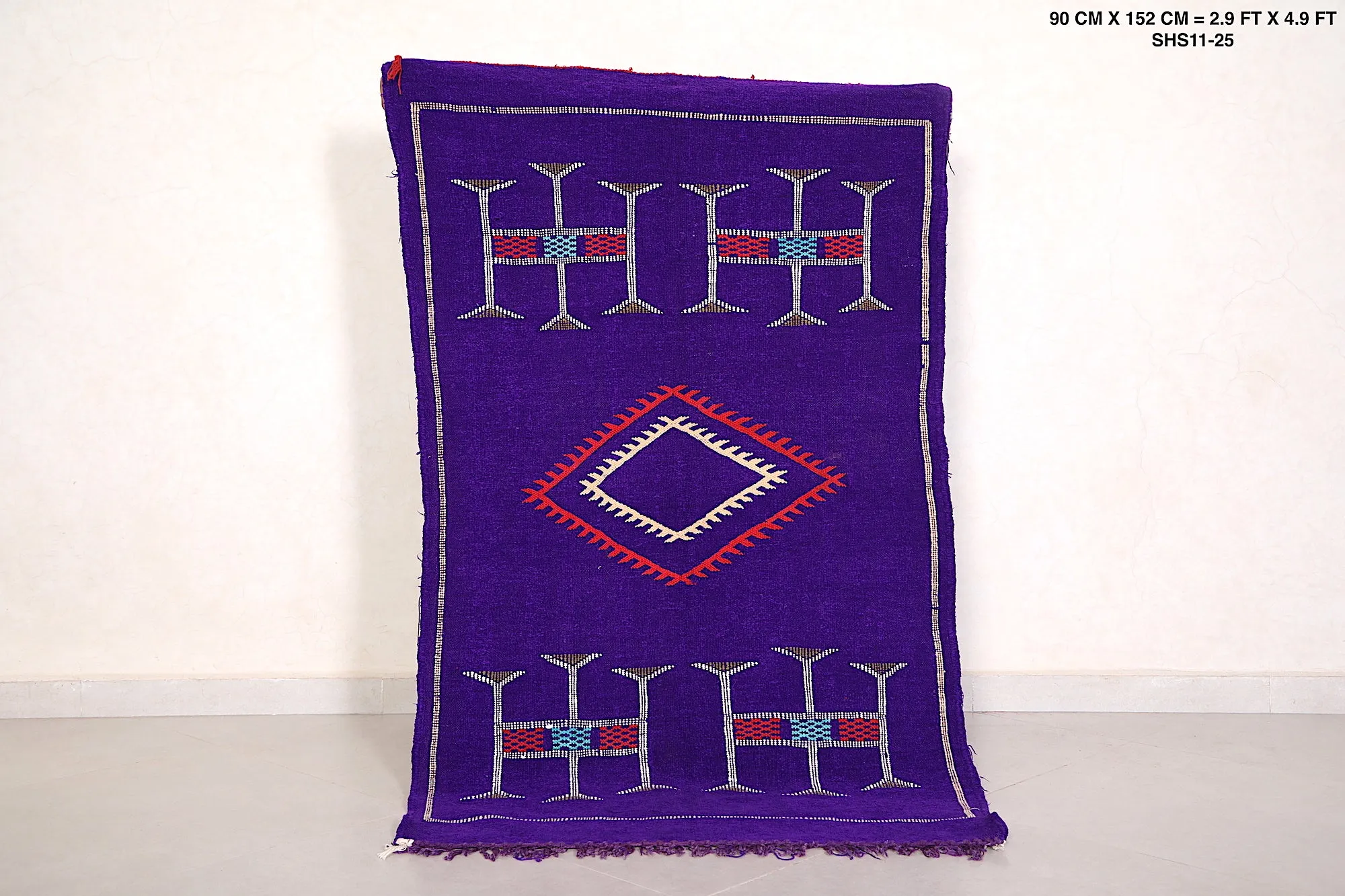 Handwoven Moroccan Rug - 2.9 FT X 4.9 FT | Vibrant Berber Carpet