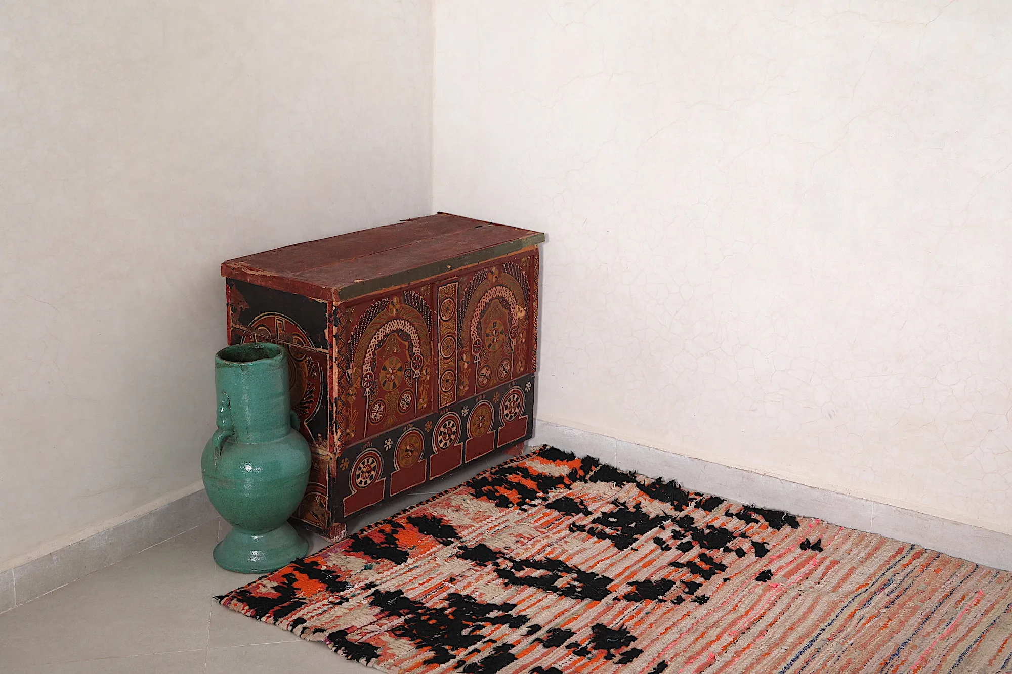 Handwoven Moroccan Runner Rug - Artisan Craft 3.1x7.9 ft