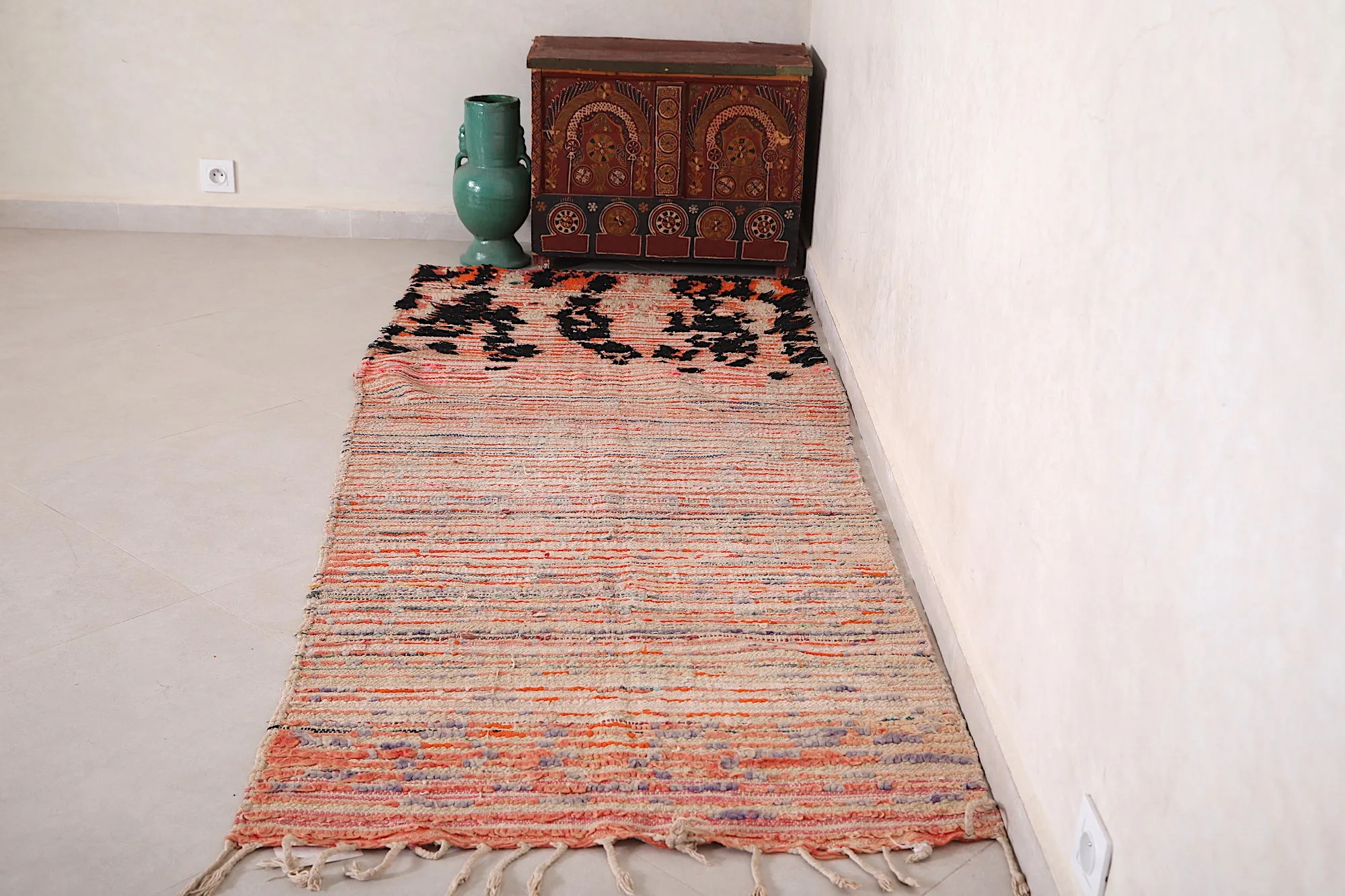Handwoven Moroccan Runner Rug - Artisan Craft 3.1x7.9 ft