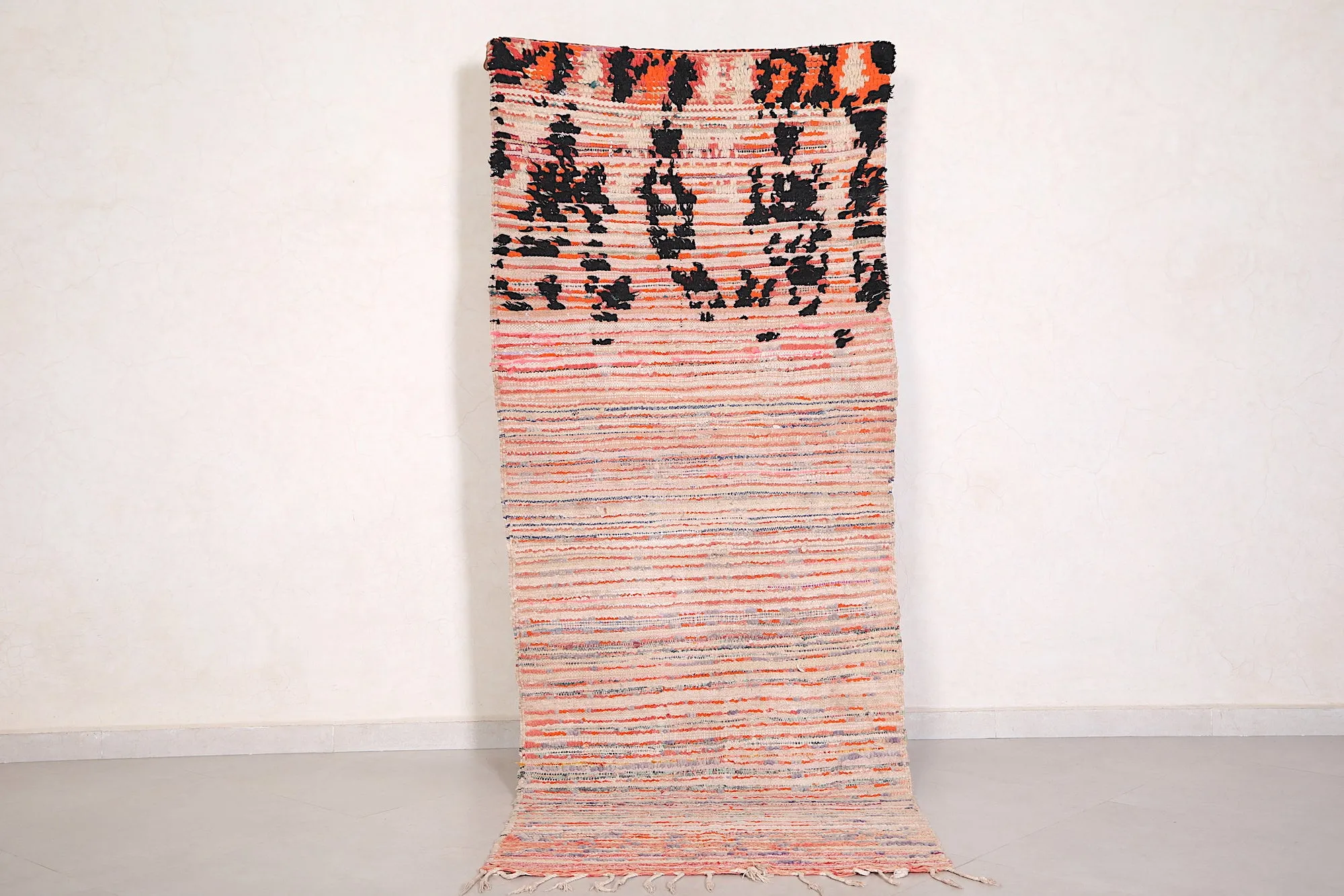 Handwoven Moroccan Runner Rug - Artisan Craft 3.1x7.9 ft