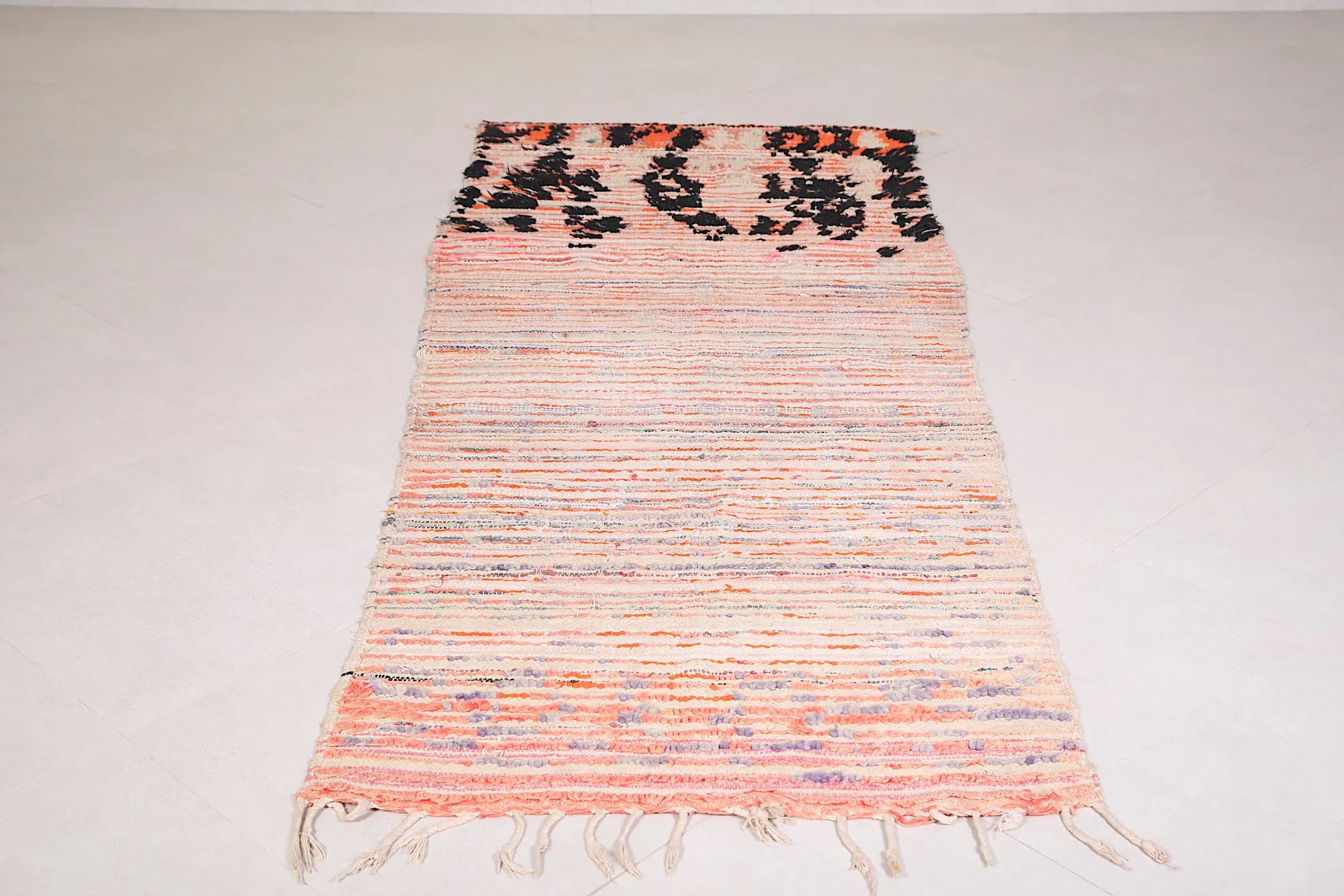Handwoven Moroccan Runner Rug - Artisan Craft 3.1x7.9 ft