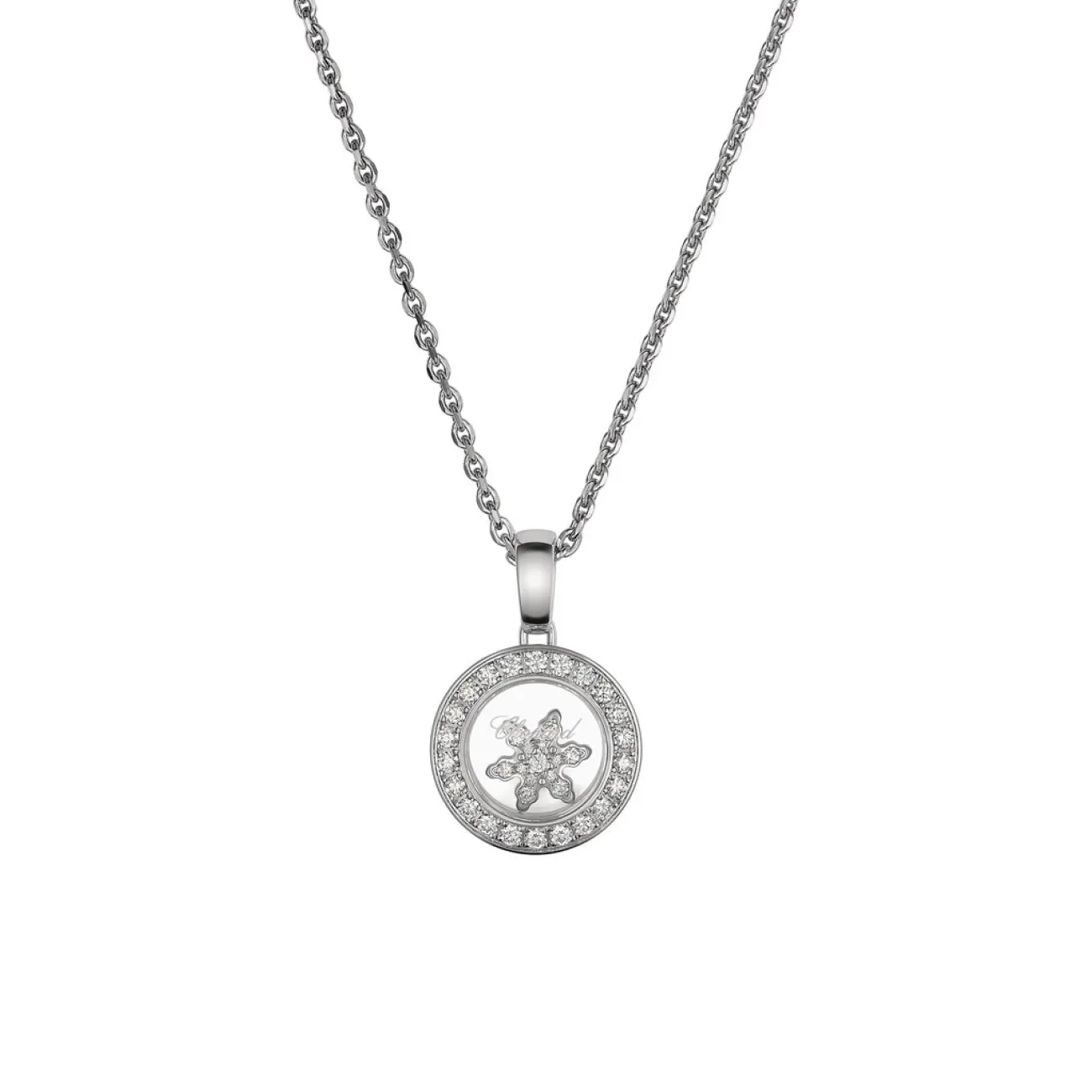 Happy Diamonds Ethical White Gold Snowflake Diamond Pavé Pendant