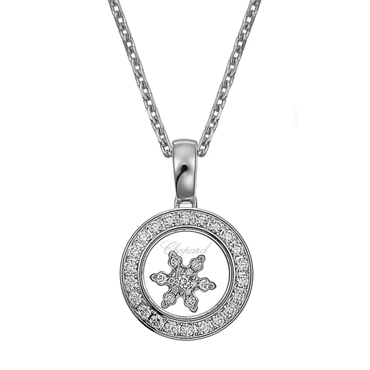 Happy Diamonds Ethical White Gold Snowflake Diamond Pavé Pendant