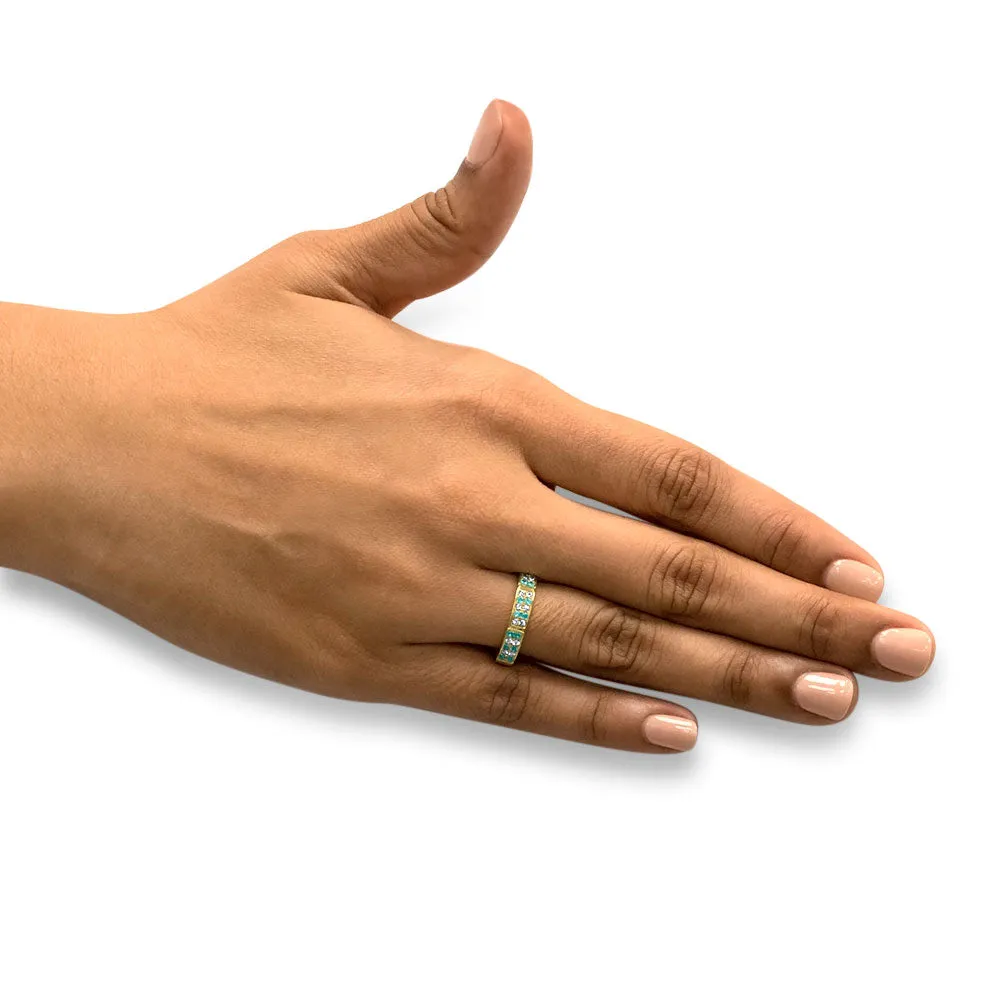 Heavenly - 18K Yellow Gold Natural Paraiba Tourmaline Ring