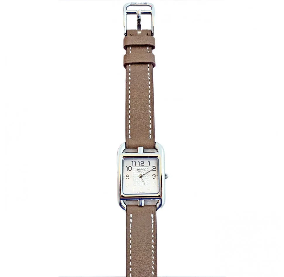 Hermes Etoupe Cape Cod PM Double Tour Watch Classic Gift Below Retail