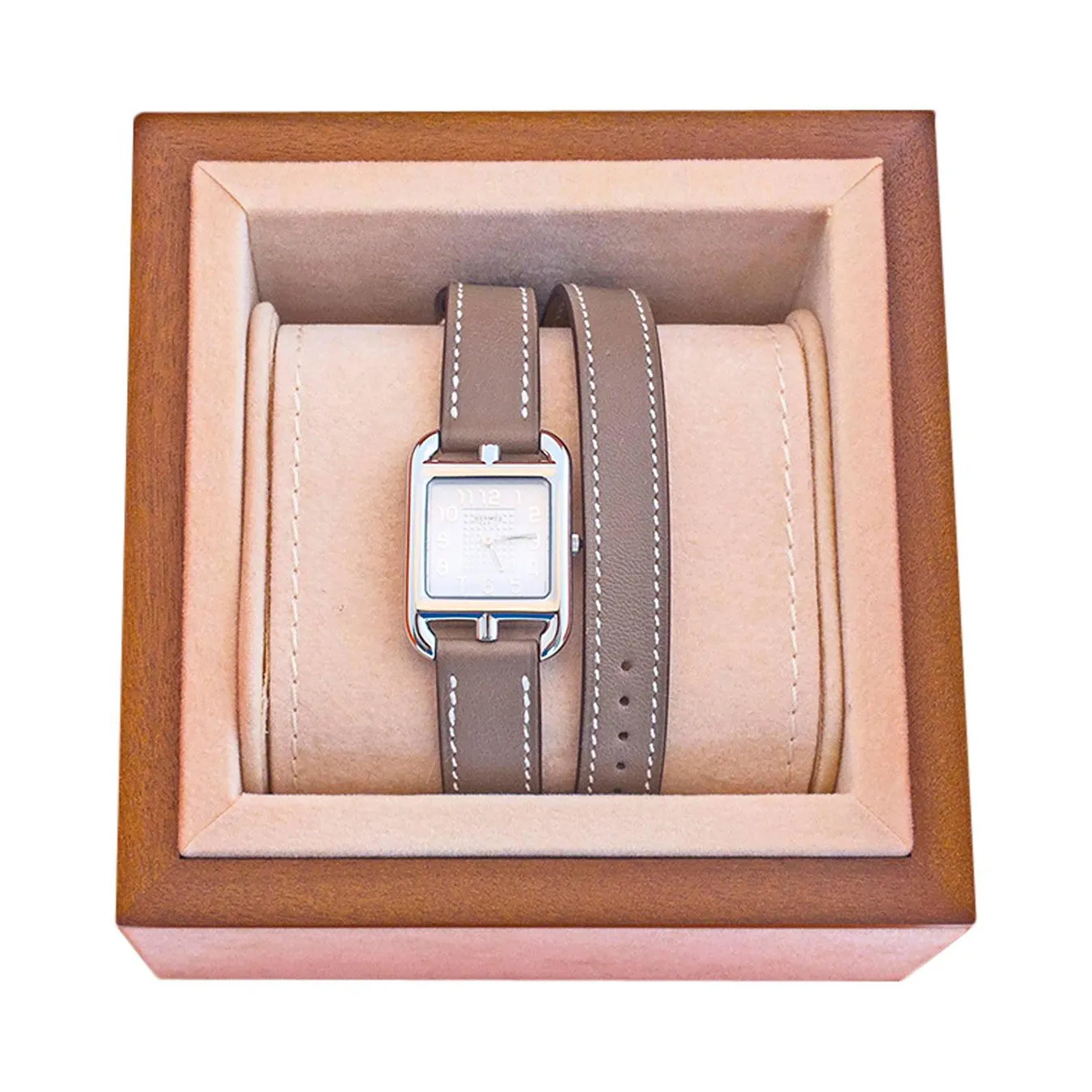 Hermes Etoupe Cape Cod PM Double Tour Watch Classic Gift Below Retail