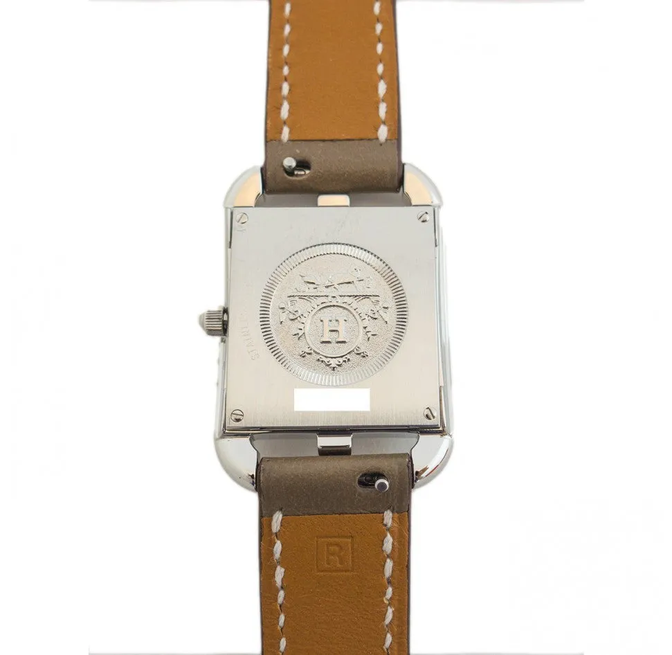 Hermes Etoupe Cape Cod PM Double Tour Watch Classic Gift Below Retail