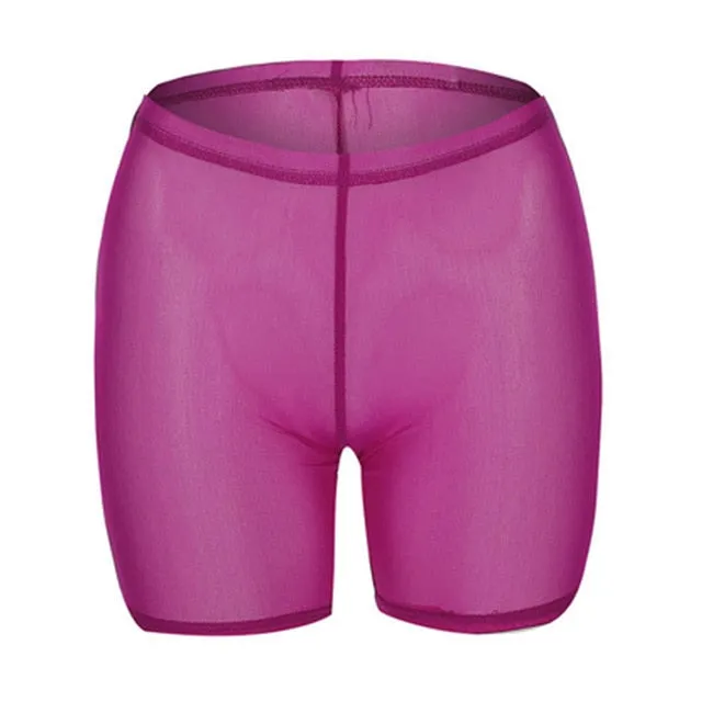 High waist women swimwear hot shorts Summer beachwear bikini mesh cover up Transparent swimsuit female Swimming bahing Suit 2019
