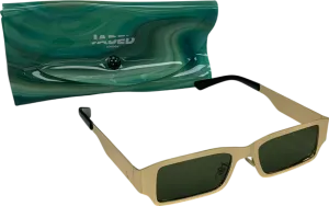 Jaded London Rectangular Glasses With Metallic Frame In Original Case One Size
