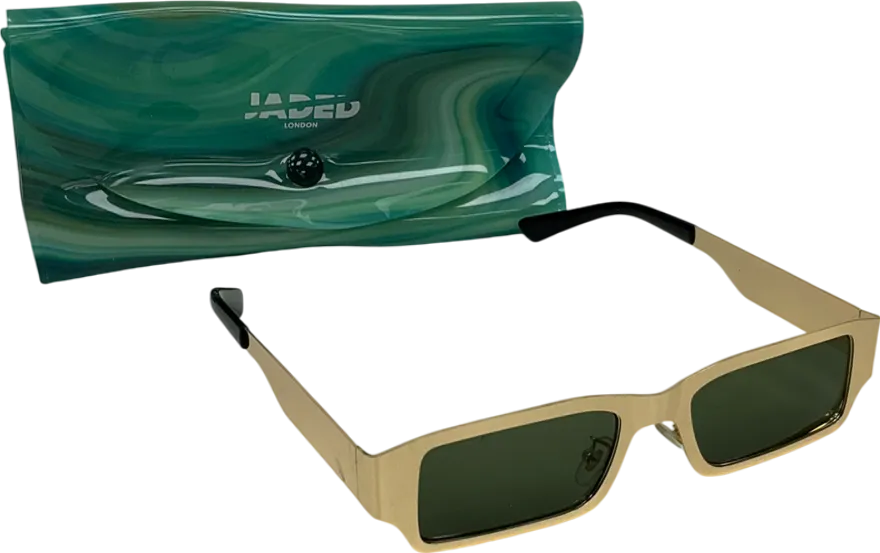 Jaded London Rectangular Glasses With Metallic Frame In Original Case One Size
