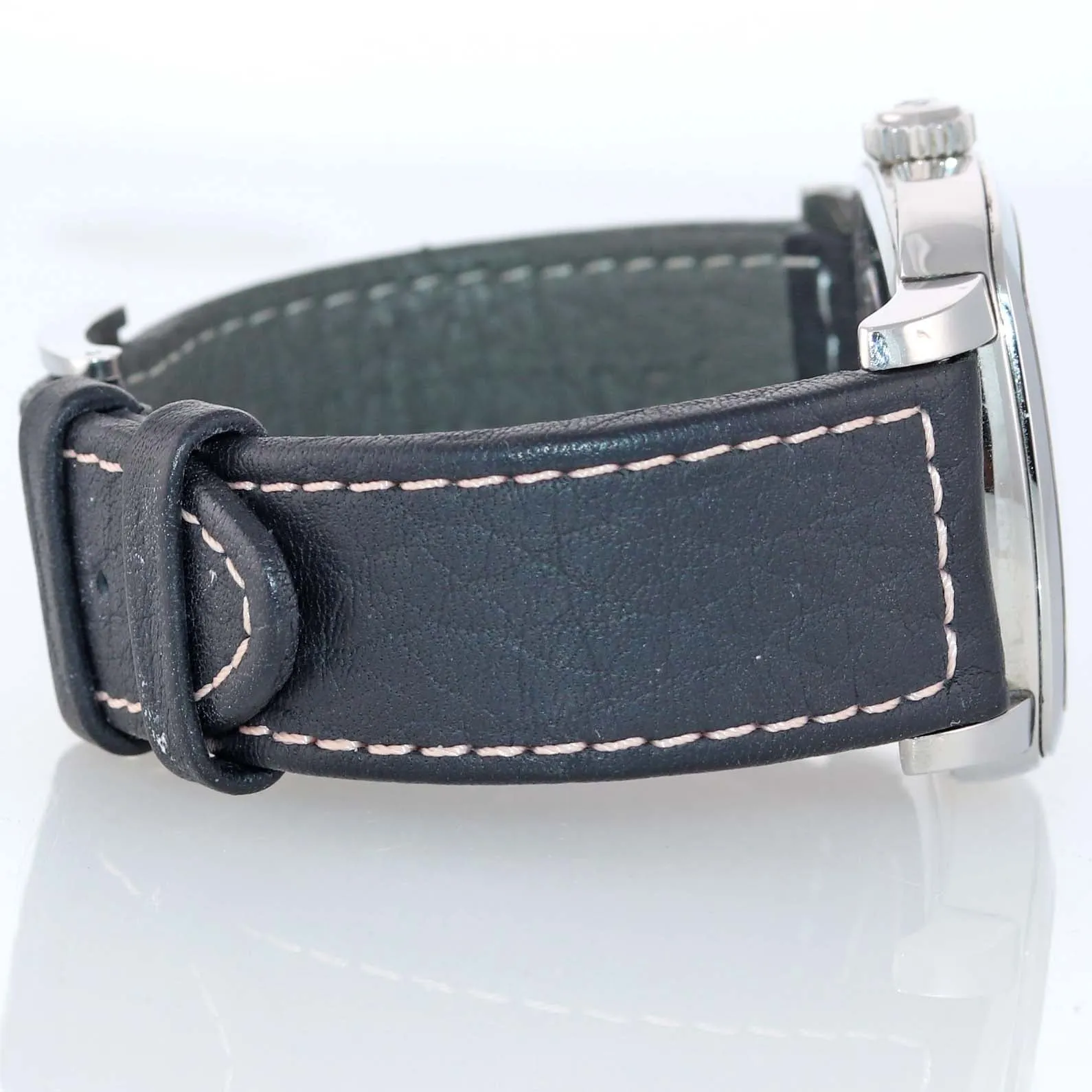 Jean Richard TV Screen 60116 Steel 39mm Automatic Black Leather Date Watch