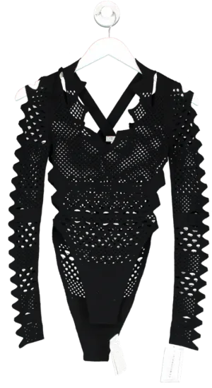 Kenzo Black Cut Out Body Top UK S