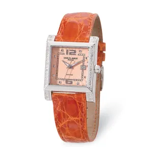 Ladies Charles Hubert Diamond Bezel Sapphire Stainless Steel Watch
