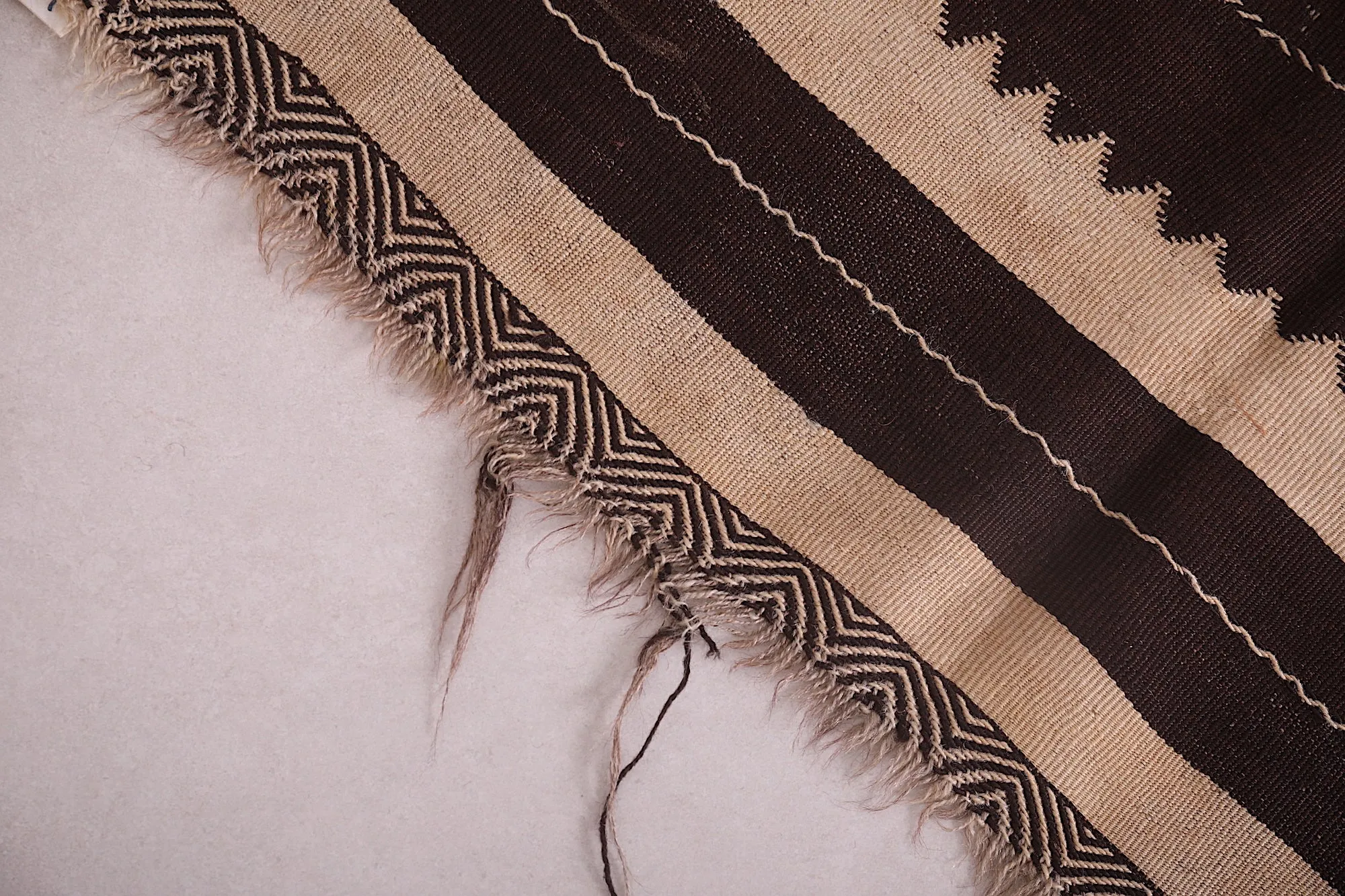 Large Handwoven Moroccan Berber Rug - 4.8x12.8 ft Striped Design