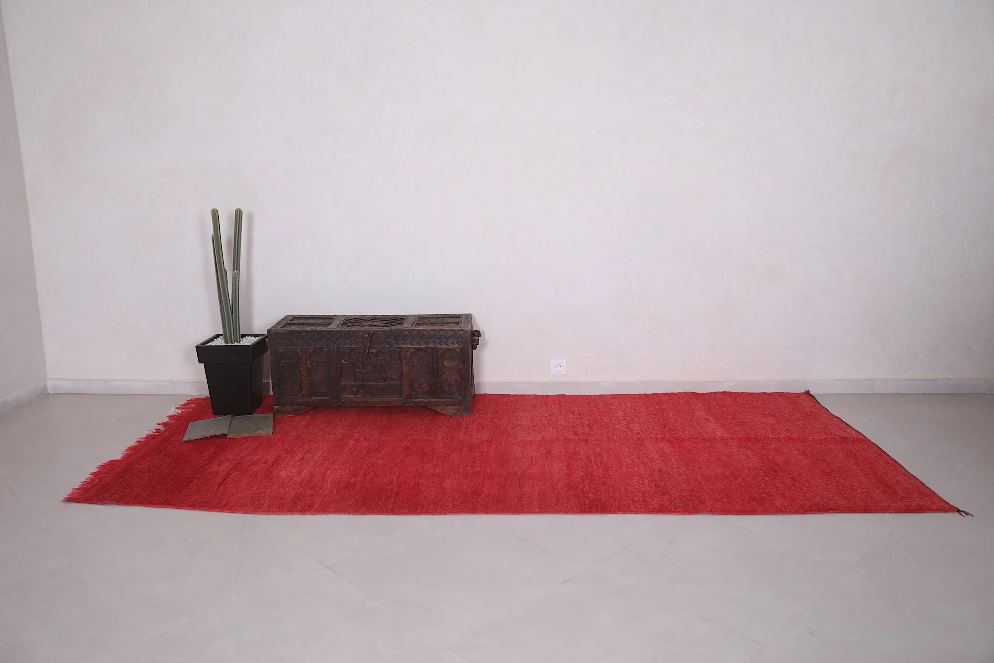 Large Moroccan Red Rug - 5 x 11 Feet