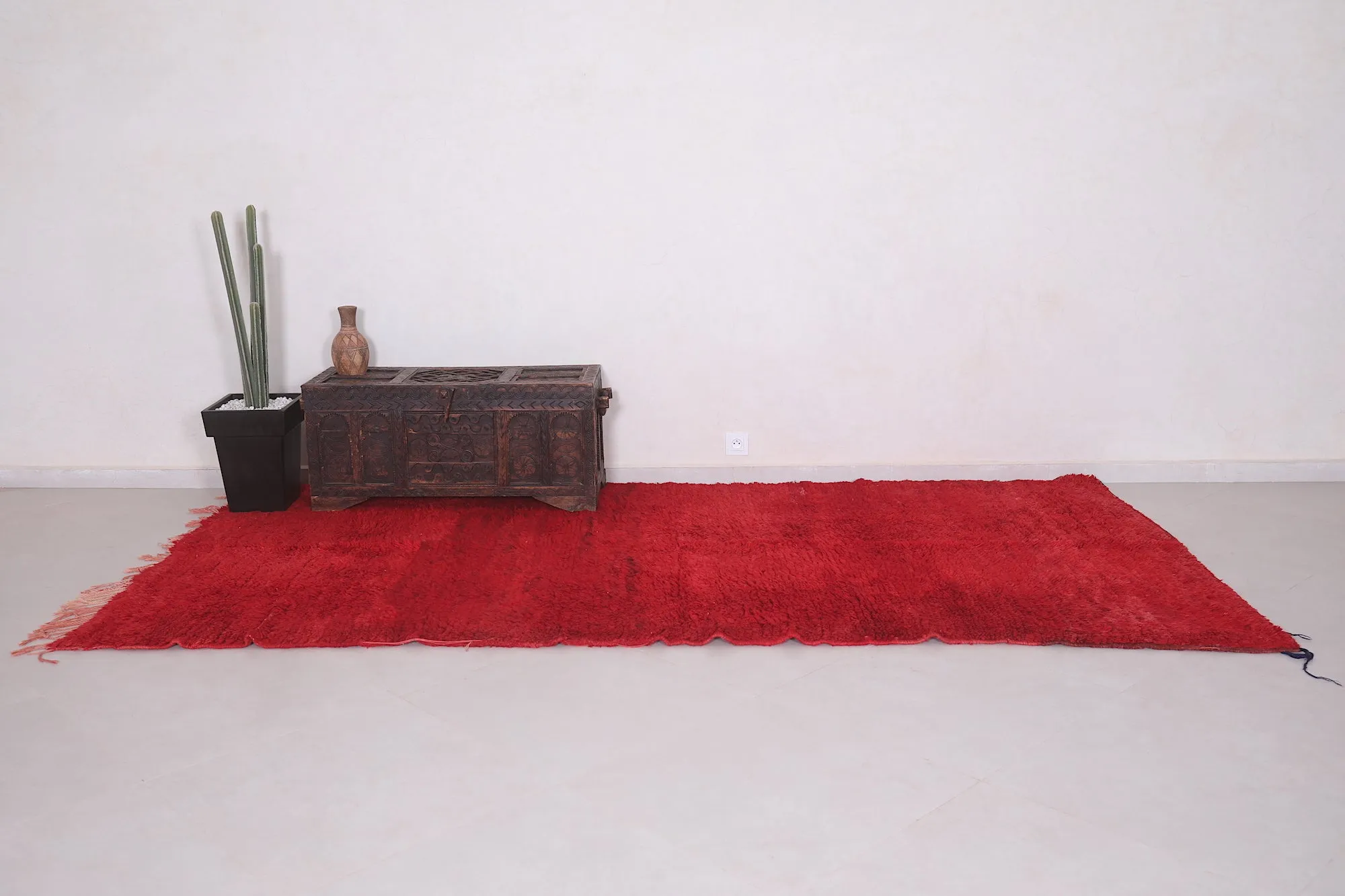 Large Moroccan Red Rug - 5.3 x 10.6 Feet
