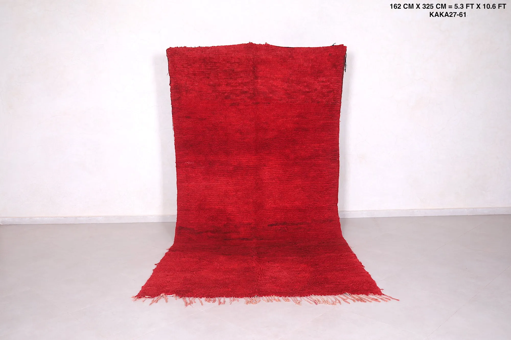 Large Moroccan Red Rug - 5.3 x 10.6 Feet