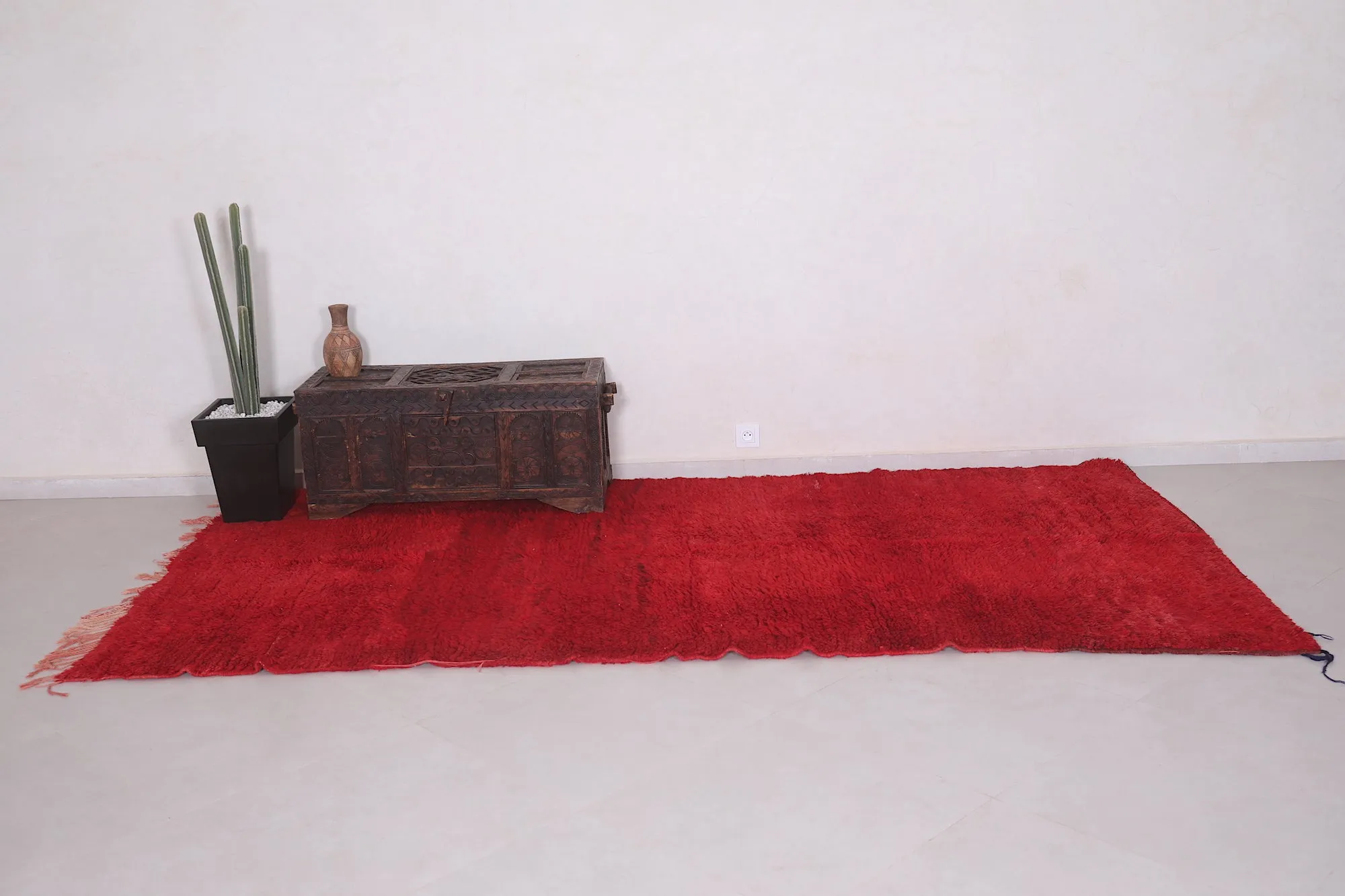Large Moroccan Red Rug - 5.3 x 10.6 Feet