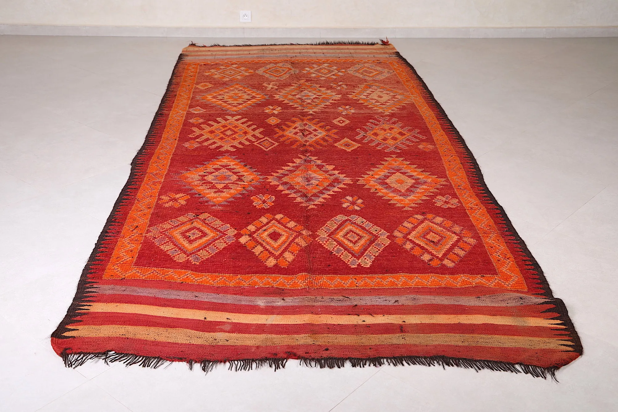Large Vintage Moroccan Rug 5.4 x 12.2 FT - Handwoven Bohemian Charm