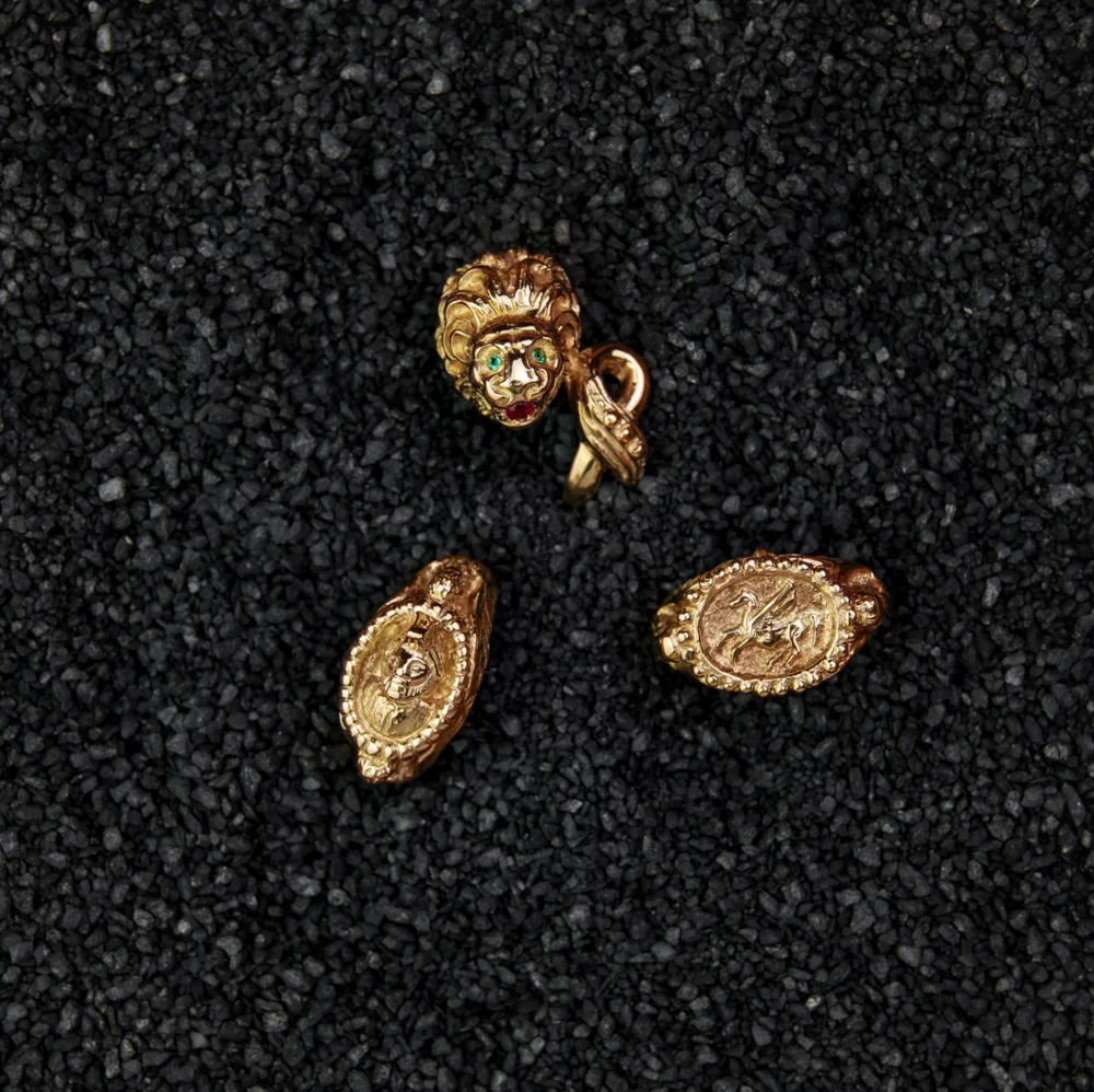 Matthia's & Claire Etrusca Soldier & Falcon Signet Ring