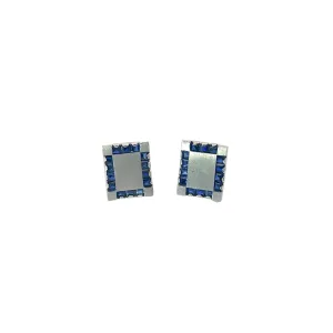 Men Palladium Sapphire Cufflinks