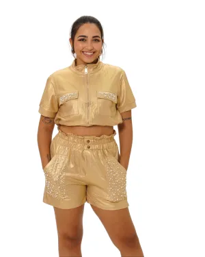 METALLIC SHORT SET