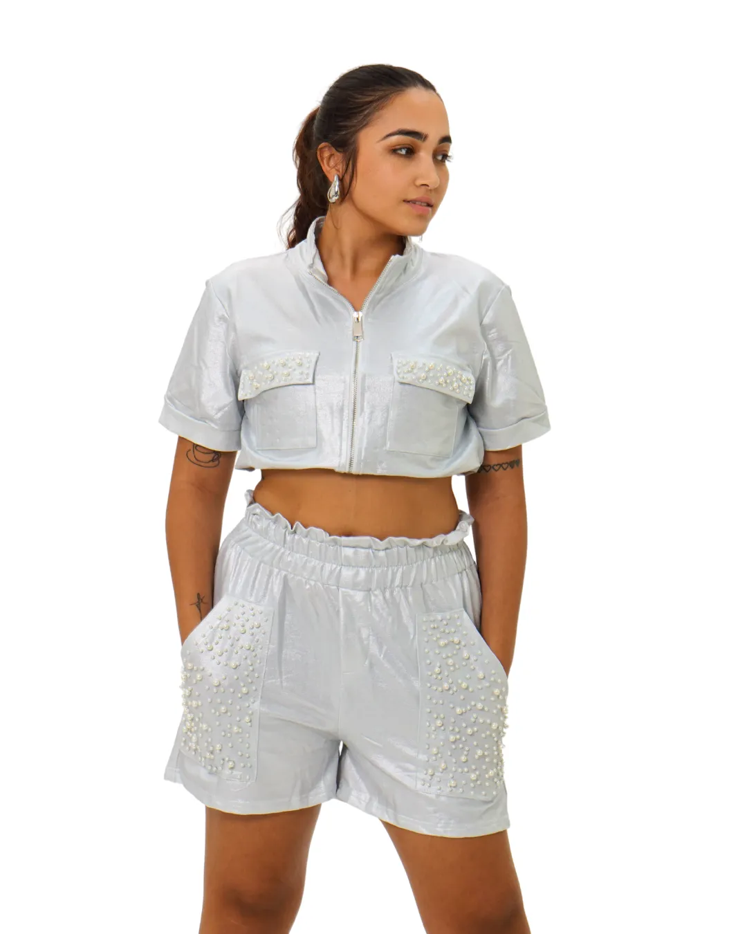 METALLIC SHORT SET