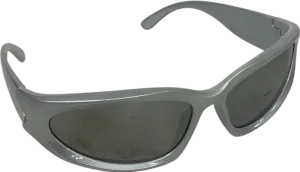 Metallic Wrap Around Vintage Oval Sunglasses One Size