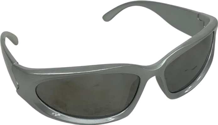 Metallic Wrap Around Vintage Oval Sunglasses One Size