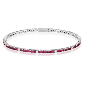 MILESTONE RUBY 2MM TENNIS BRACELET IN SILVER